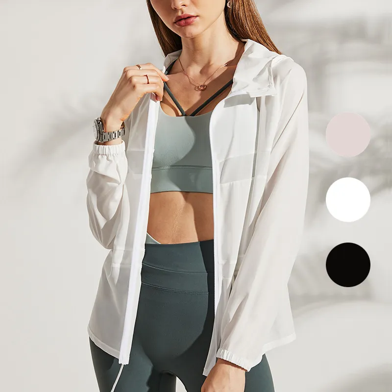 Femmes Vestes Manteaux Filles Vêtements de protection solaire La peau d'été est ultra-mince et respirante Sports de plein air Yoga Fitness Running Joggers pour femmes