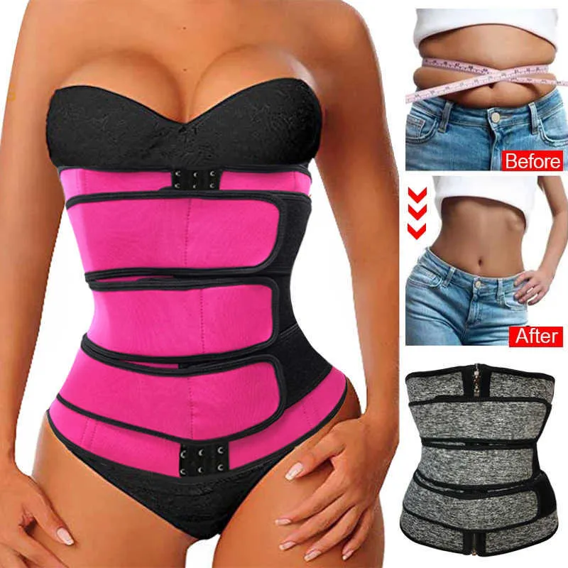 Faja Shapewear Neopreno Sauna Mujer Cintura Traisor Corsé Cinturón de sudor Pérdida de peso Recortador de compresión Trimmer de entrenamiento Vientre Shelly Shaper X0713