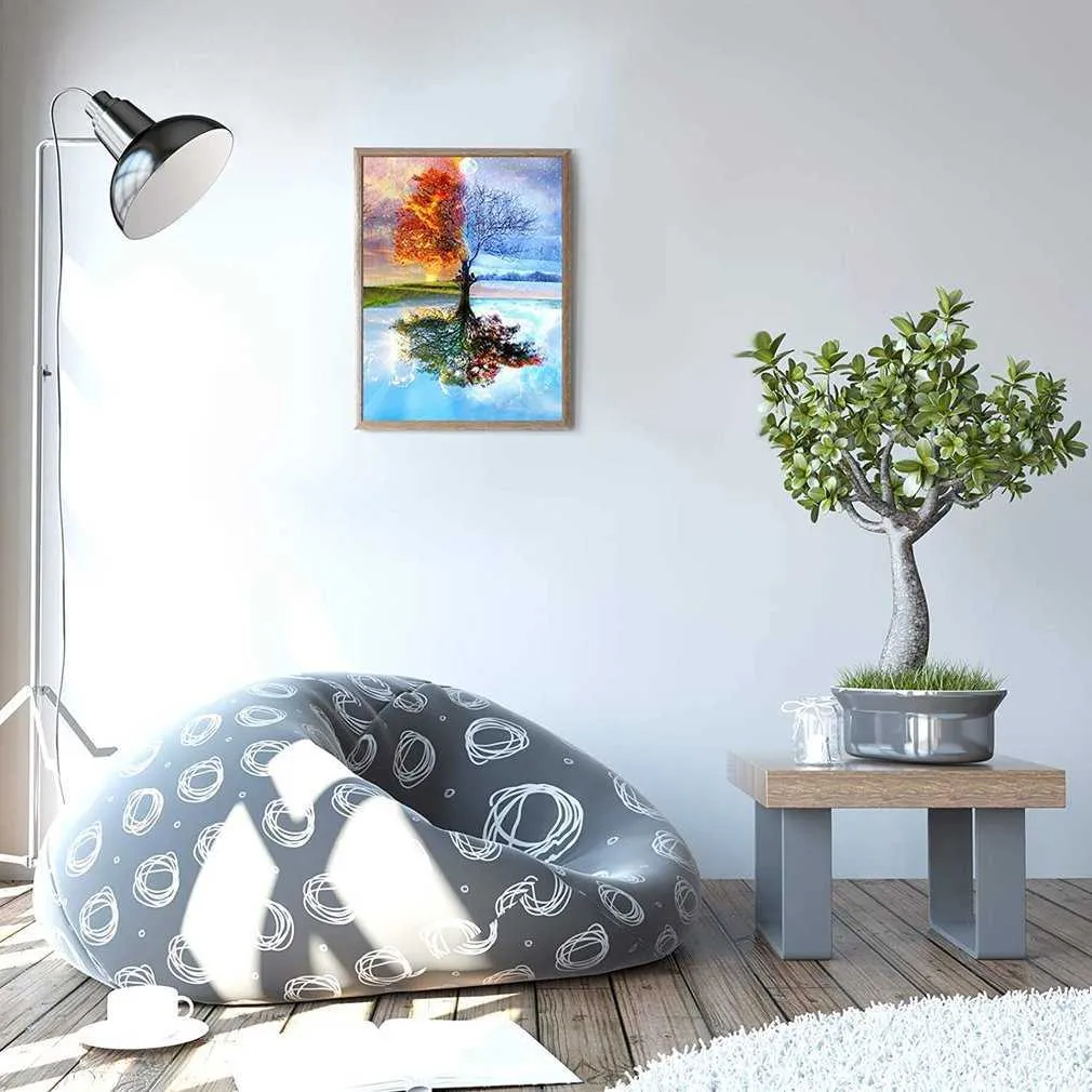 5D Four Seasons Diamond Painting Set Four Seasons Tree Four Seasons Diamond  Painting Kit Full Four Seasons Diamond Painting Pictures Art Craft For Home  Wall Q0805 From Sihuai07, $4.73