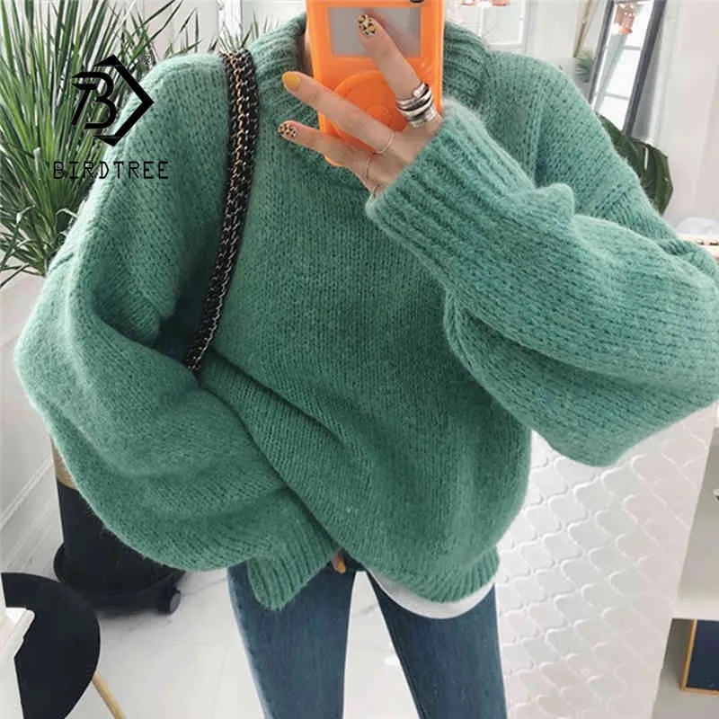 Winter Mode All-Match-Pullover Solide Plus Größe Gestrickte Warme Kleidung Oansatz Casual Frauen Pullover T07523R 210416