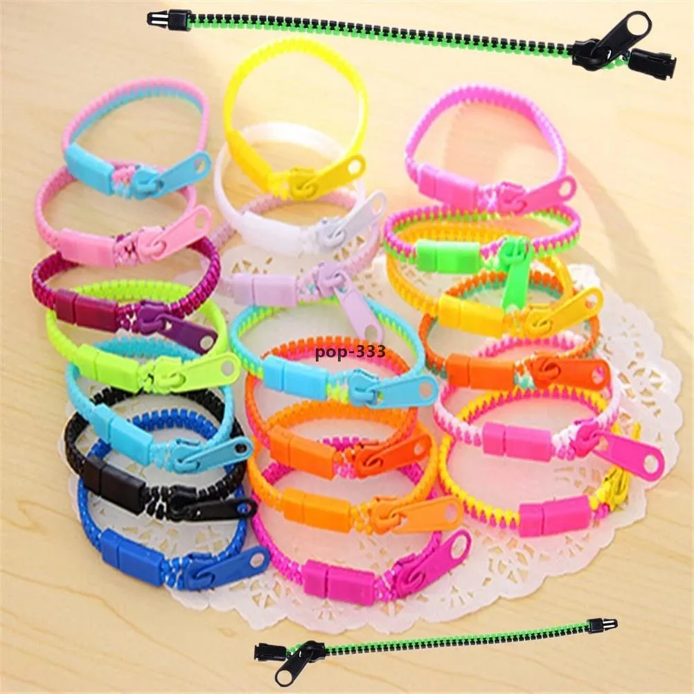 Lysande Zip Armband Bangles Metal Zipper Rainbow Fidget Leksaker Kids Smycken Gift Färg Armband Studenter Populära Fashioin Armband Decomp