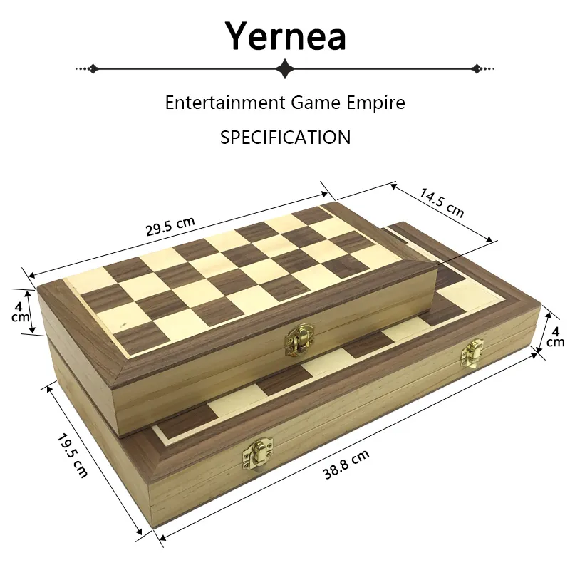 Jeu d'échecs magnétique en bois, damier en bois massif, pièces pliantes, Puzzle haut de gamme, jeu d'échecs