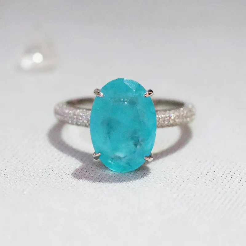 Anello di promessa vintage tormalina Paraiba da 4 ct Anello di fidanzamento in argento sterling 925 Anelli di fidanzamento per le donne Gioielli da sposa più raffinati