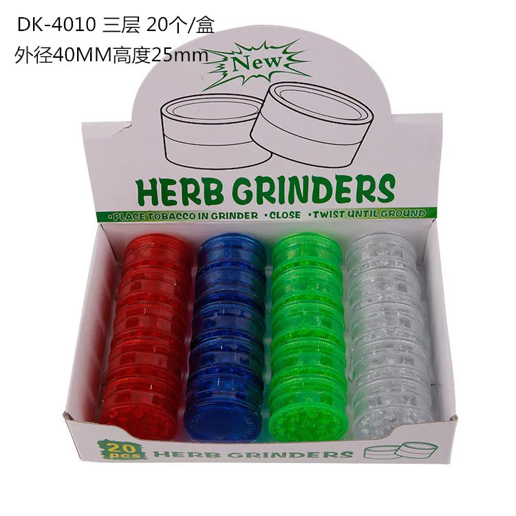 2018 herb grinder with 3layer 60mm plastic material herb grinders for smoke detectors pope smoking pipes acrylic grinders KKA4649