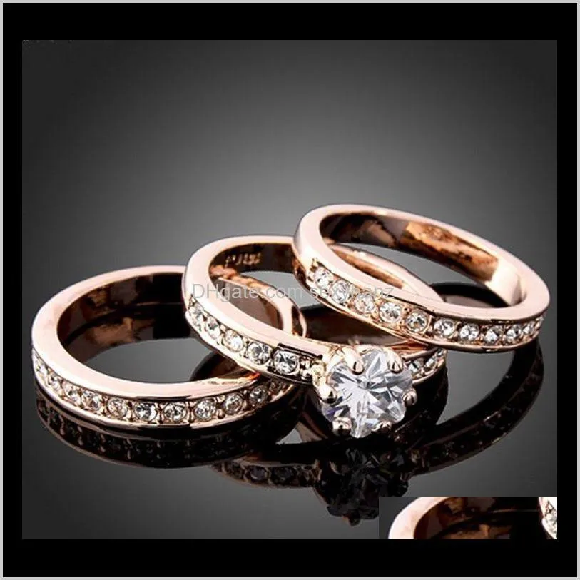 hot sell fashion gemstone ring diamond ring gold fine crystal zircon high-grade diamond combination ring female