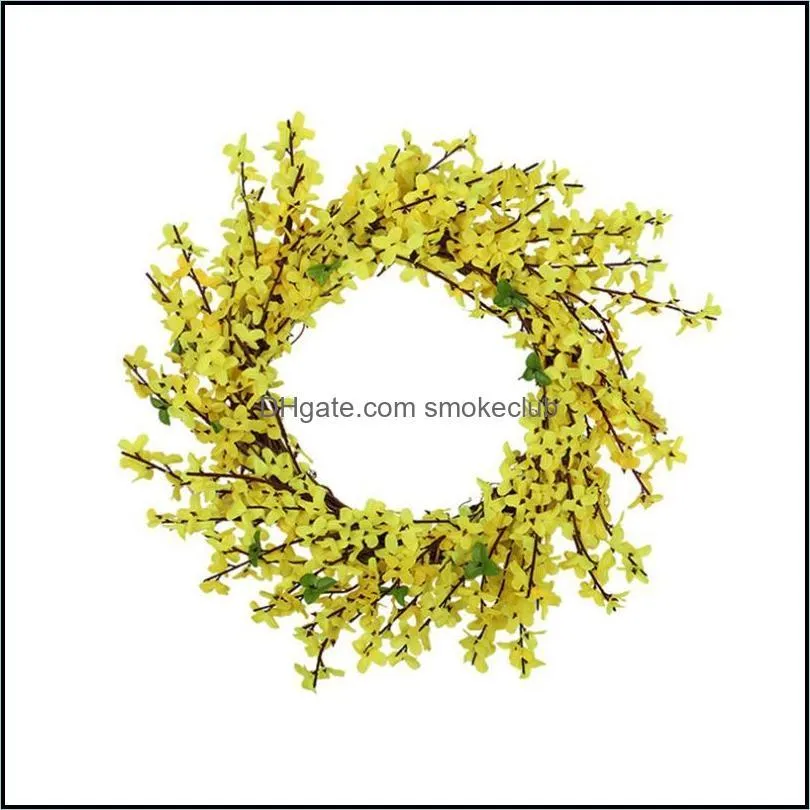 Decorative Flowers & Wreaths Artificial Flower Leaf Wreath Wall Window Door Hanging Home Wedding Decoration Festive Party #4M16