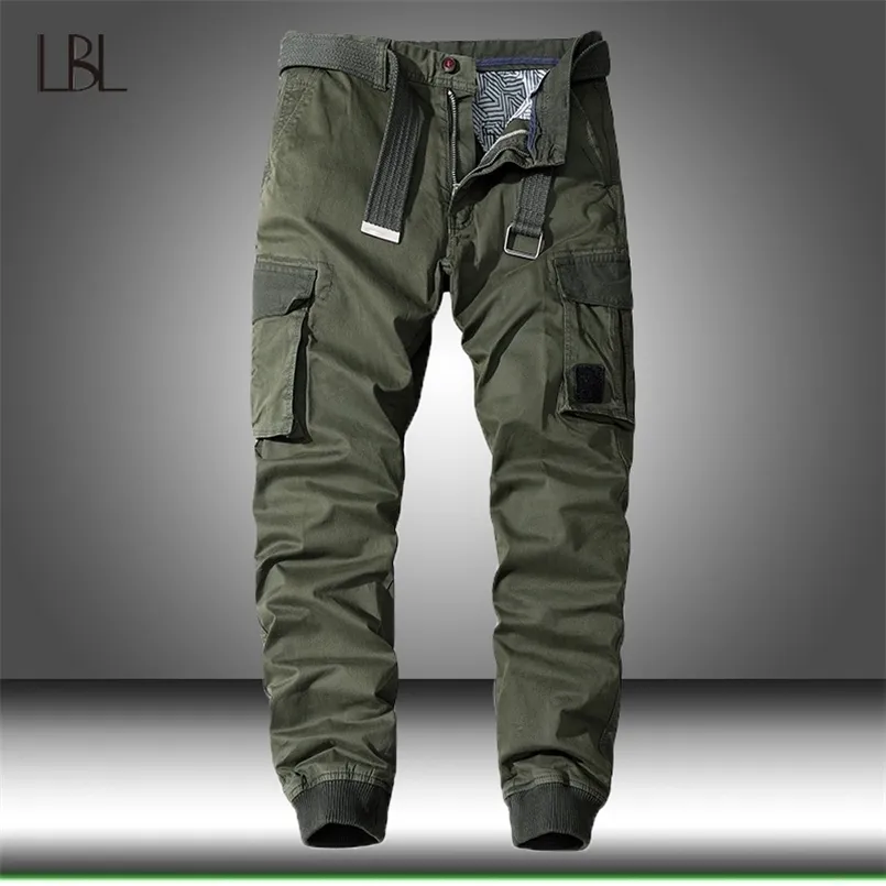 Multi-Pocket Casual Spodnie Mężczyźni Wojskowych Joggers Tactical Spodnie Cargo Spodnie męskie Piesze Wycieczki Dekoracje Dekoracje Męskie Hip Hop Dolne 211112