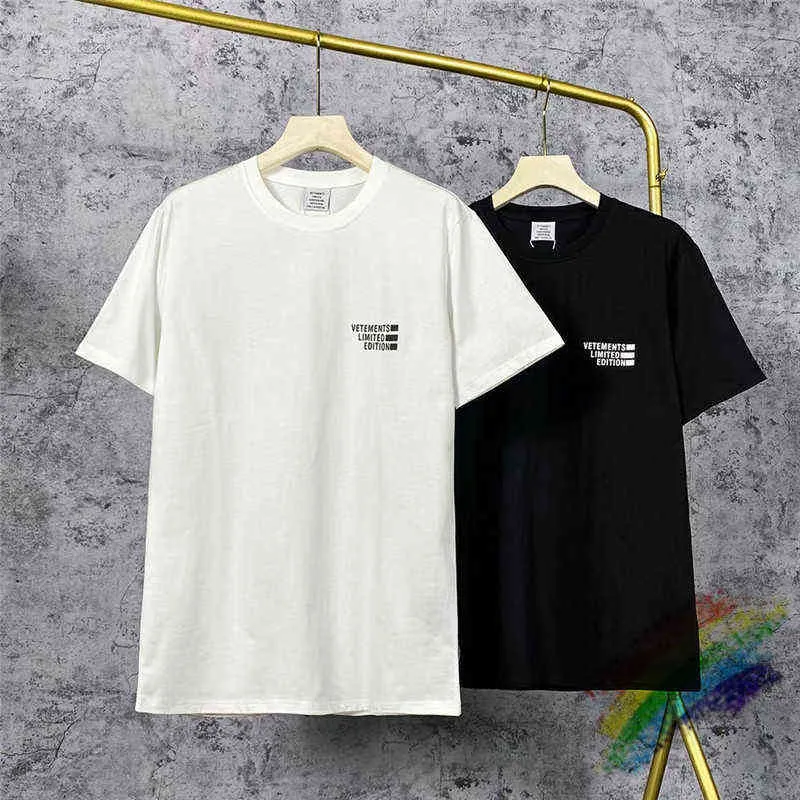 2021ss Vetements Limited Edition Tee Mężczyźni Kobiety Wysokiej Jakości Vetements T-shirt VTM Tops Kołnierz Tag G1217