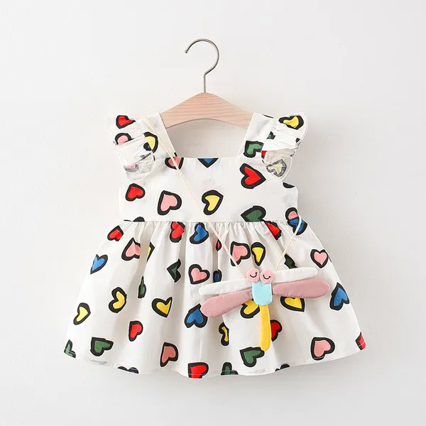 2021 Baby Girl Summer Clothes Toddler Dresses For Girls Sleeveless Print Princess Dress Infant Baby Clothing Newborn Costume Q0716