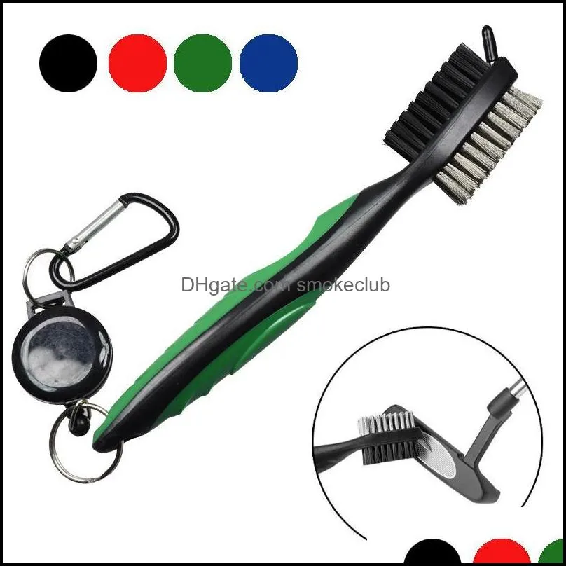 Sport all'aria aperta Golf Training Aids Mtifunctional Club Brush Groove Cleaning Nylon Steel Wedge Ball Cleaner Kit Tool Gof Aessori Drop Deliv