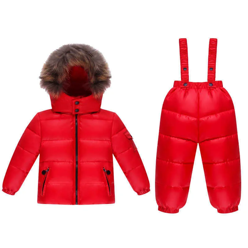 Kinderen Baby Snowsuit Winter 2 stks Sets Hooded Down Jacks + Jumpsuit 2020 Nieuwe Boutique Jongens Meisjes Skiën Pakken Warme Kinderkleding H0909