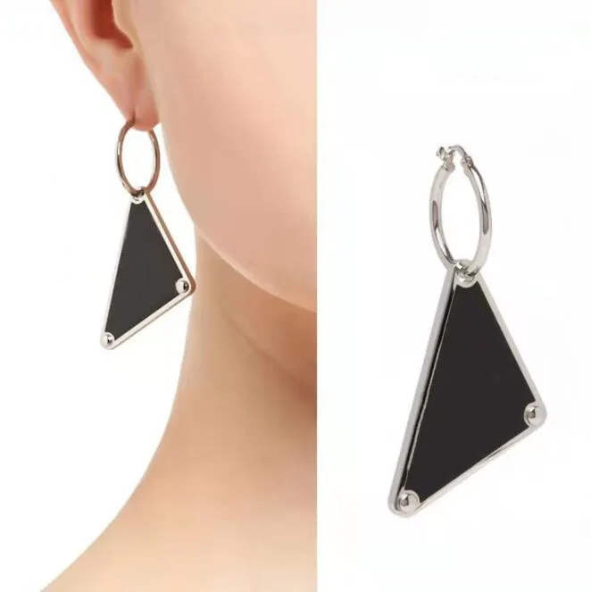 Fashion Men women Charm Earring Elegant black triangle label Earrings Brand jewelry wedding accessories