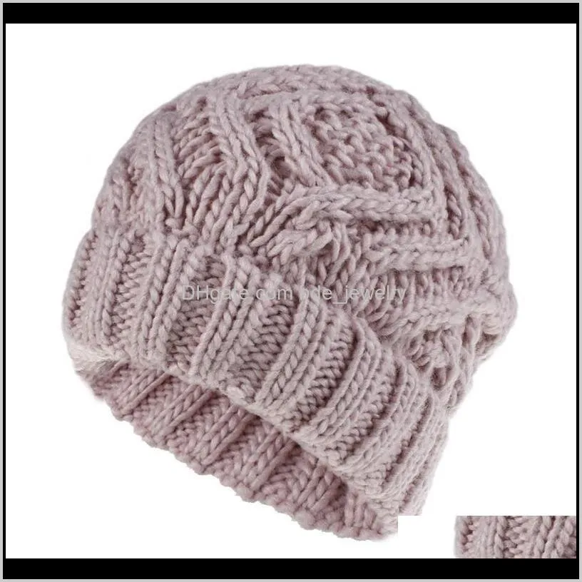 unisex winter warm twist knitted beanie hat rhombus plaid chunky weave solid color outdoor ski stretchy cuffed skull cap