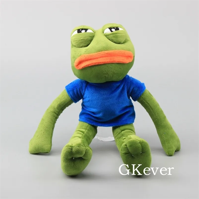 Dessin animé Pepe triste grenouille en peluche peluche peluche poupée 17 "42 CM enfants cadeau 210728