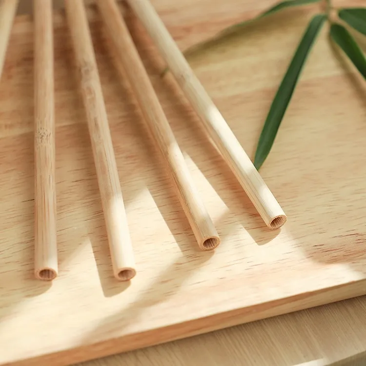 Beverage Drinking Straws milk tea natural bamboo straw bamboo color Barware home Kitchen Coffee tools 7mm*200mm T2I51870