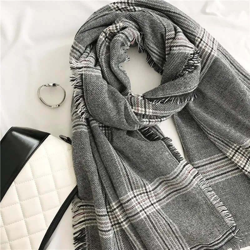 3 Colors High quality fashion lady feel camel dark plaid scarf thick autumn and winter models large shawl