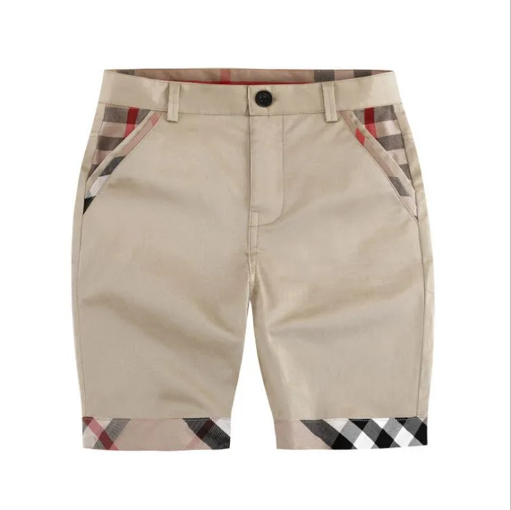 Gentleman Style Summer Boys Plaid Shorts Kids Button... 