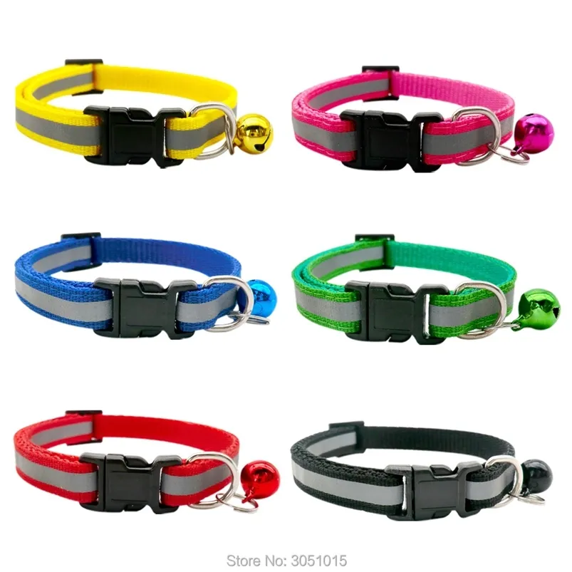 Großhandel 24PCS Sicherheitsreflektierendes Halsband Einstellbar für Hundewelpen Katze Haustierhalsbänder Hundehalsband Welpenzubehör Hundehalsbänder 210729