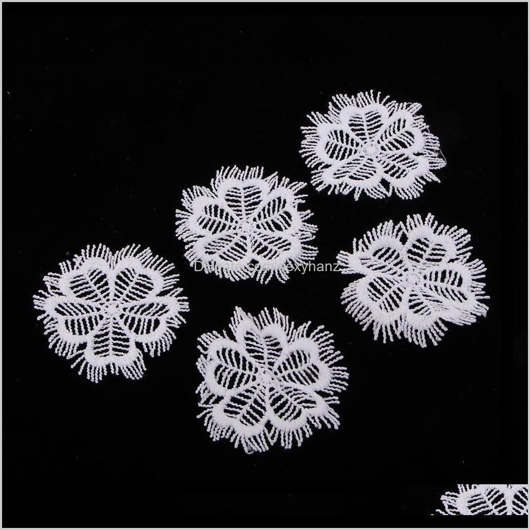 5pcs cotton embroidered flower patches appliques for clothes dress bag decor