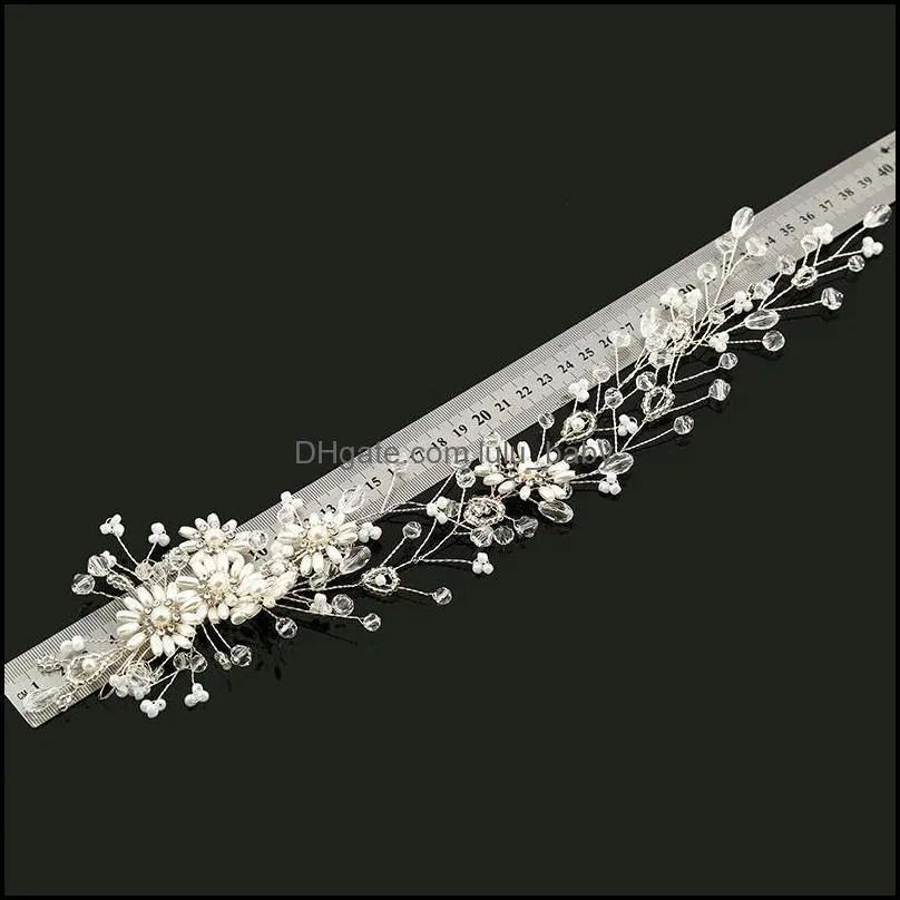 Hair Clips & Barrettes Bridal Headwear Pearl Rhinestones Headbands Crystal Floral Jewelry Wedding Accessories For Women Handmade Headpiece