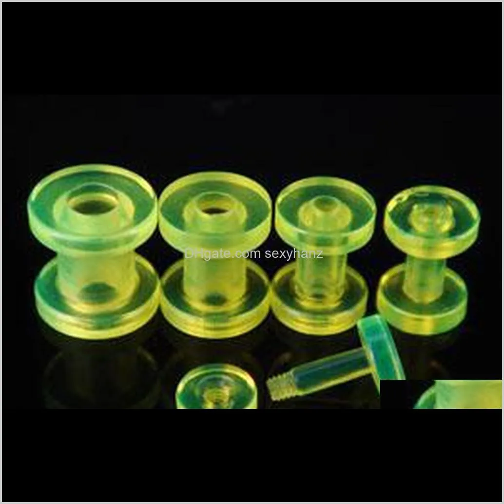 new arrival flesh tunnel uv acrylic ear piercing fancy ear expander body jewelry 100pcs/lot