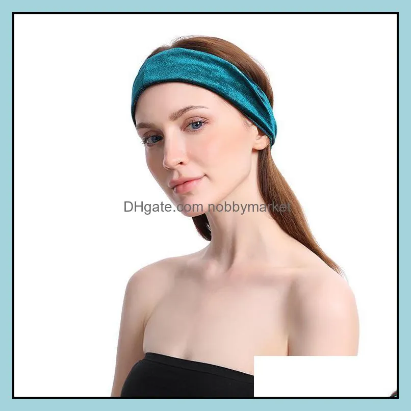 Women Solid Color Cross Headband Sports Yoga Handmade Elastic Wide Hair Band Female Wash Face Hairband Fashion Retro Headband