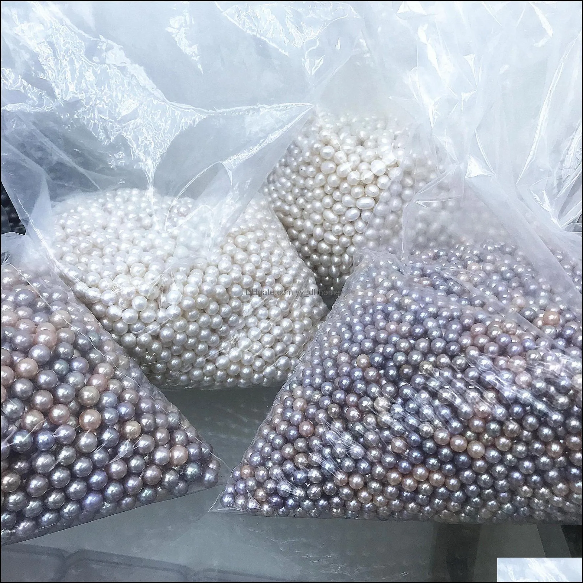 Wholesale High Luster 4A Loose round purple Freshwater Pearls Without Hole Natural lavender Color for jewelry diy from zhuji