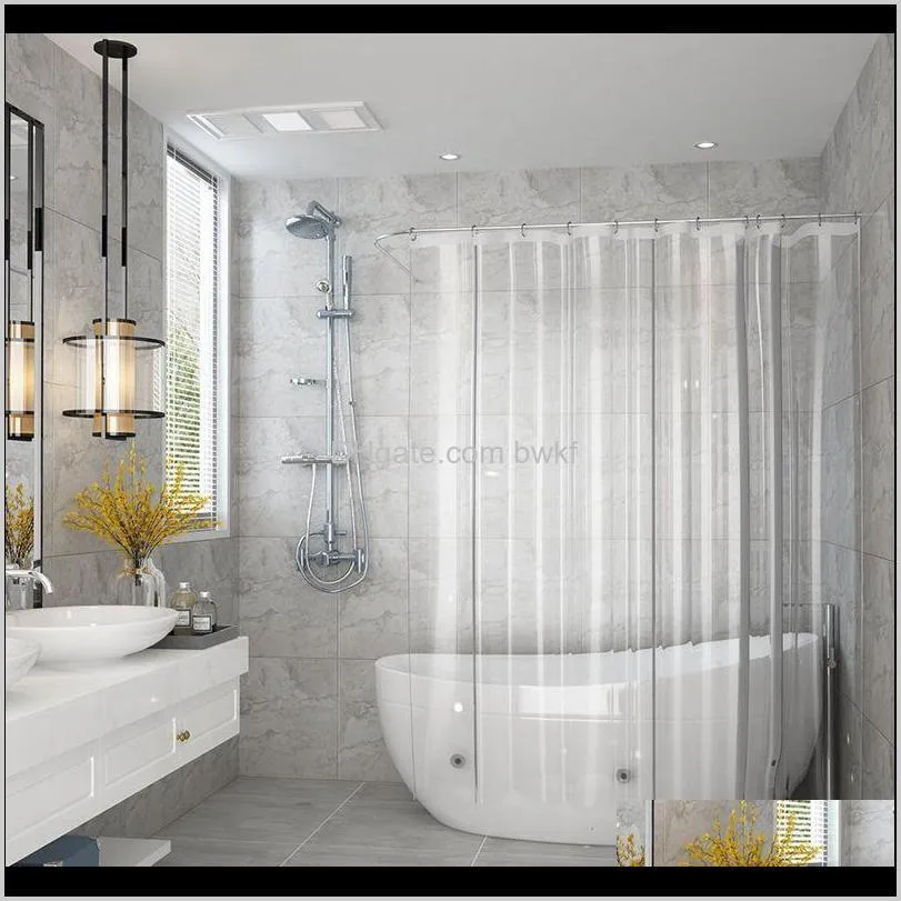 Curtains Aessories & Gardenstocked Shower Waterproof For Home El Crystal Clear Bathroom Eco-Friendly With 3 Magnetic Bottom Bath Curtain Drop
