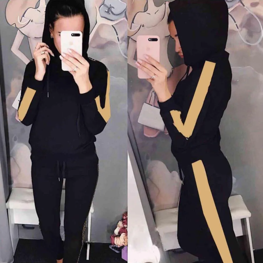 Spring Autumn Womens Tracksuits Fashion Long Sleeved Two-piece Jogger Set Ladies Sweat Suits Plus Size S-XL