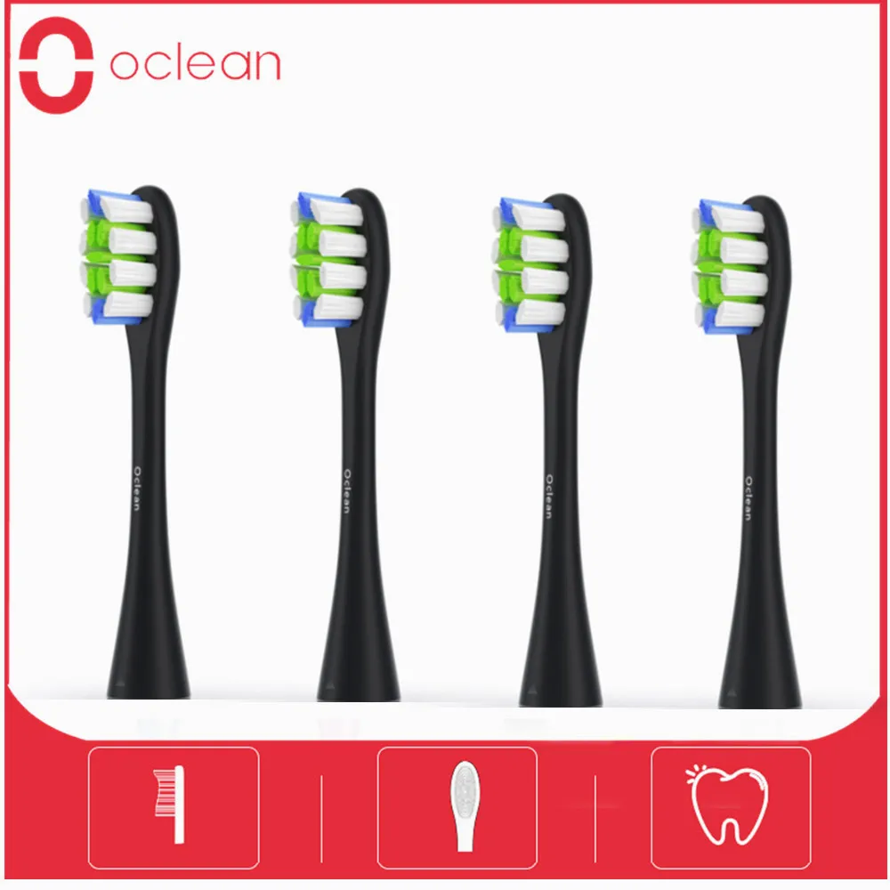 Original 4PCS Oclean X / X Pro / Z1 / SE / One Têtes de brosse de rechange pour brosse à dents Oclean Sonic Têtes de brosse à dents de nettoyage en profondeur 210410