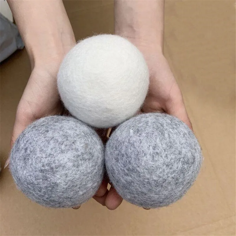 Produits de lessive Boules de séchage en laine Adoucissant naturel réutilisable de qualité supérieure 2,75 pouces 7 cm Réduit l'électricité statique Aide à sécher les vêtements plus rapidement