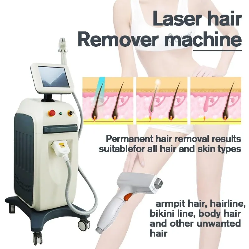 Newest High Quality Diode Laser 808 Hair Removal New Design Mini Home Use Three Wavelength Vertical 808nm