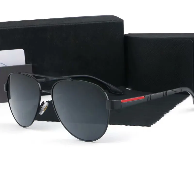 Ovale zonnebril voor heren Designer zomertinten Gepolariseerde brillen Zwarte vintage oversized zonnebril voor dames Mannelijke zonnebril met doos