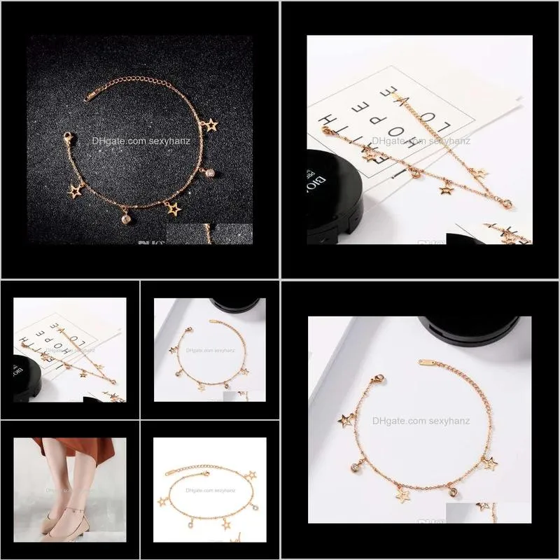 jeworna korean boho starfish women foot chain jewelry anklet bracelet femme cheville bijoux pulseras rose gold anklets job008