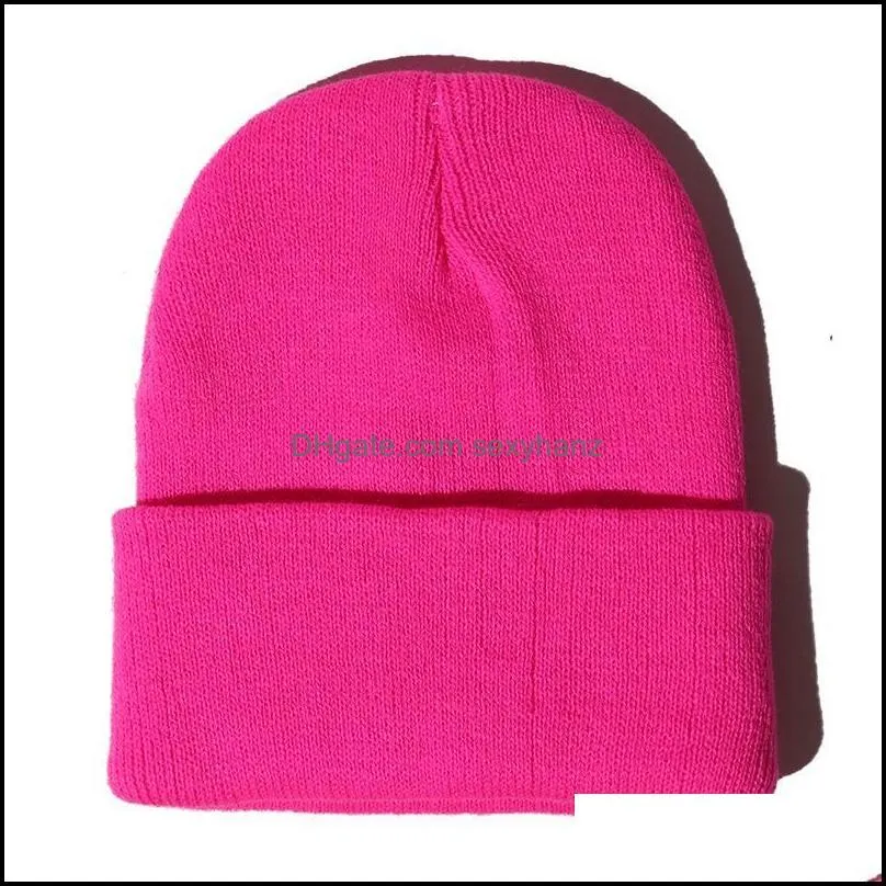 Berets Winter Hats For Women Men Beanies Knitted Fluorescent Hat Boy Girls Crochet Warm Bonnet Casual Cap Unisex Autumn
