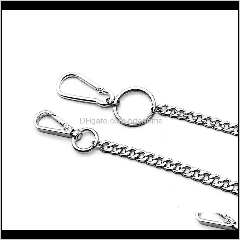 45cm stainless steel punk hip-hop trendy belt waist key ring trouser chain male pants chain men jeans punk wallet chain gift 1526 q2