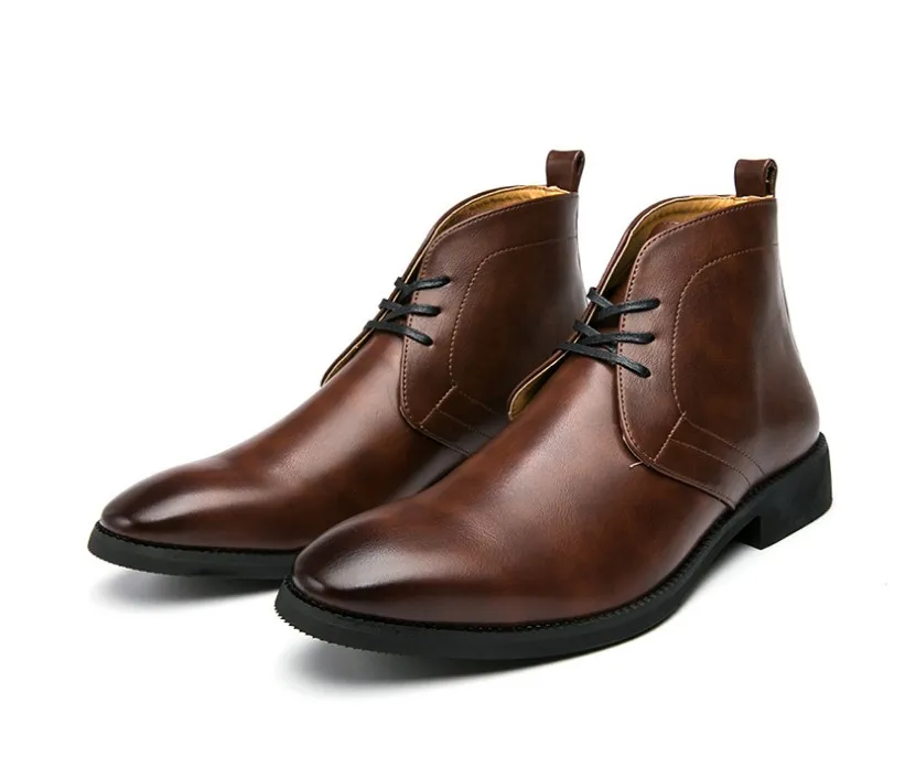 38-48 Männer schwarzer Leder Luxurys Schuh Winterstiefel formelle Botas Moto Hombre Erkek Designer Kleidungsschuhe Bota Maskulina Zapatos Boots