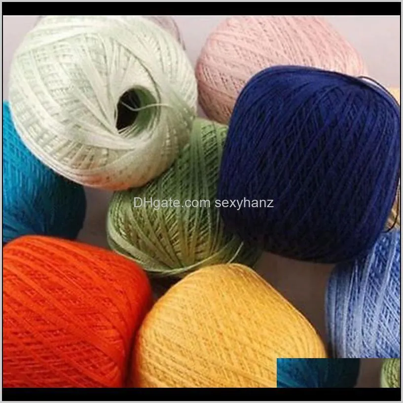 cotton yarn Fabric Apparel Drop Delivery Wholesale Cord Thread Yarn Embroidery Crochet Knitting Lace Handicraft Tool