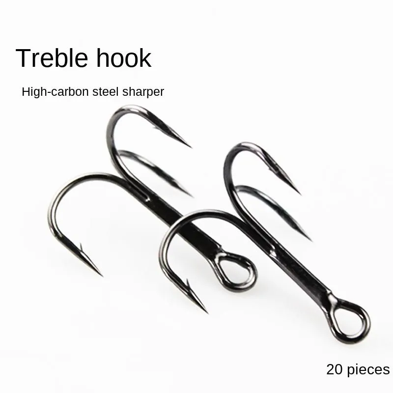 Small Fishing Hooks High Carbon Steel Three Tackle Set In Black