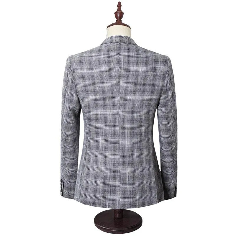 Mens Plaid Check Business Suits Men Wedding Party Latest Coat Pant Designs High Quality Jacket Vest Blazers From 124 7 DHgate
