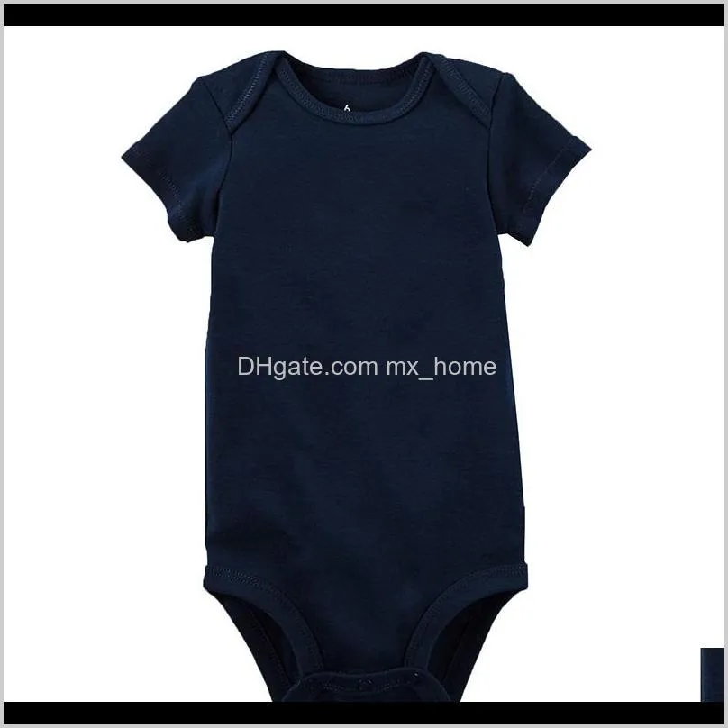 macacão de bebê macacão de bebê 100% algodão classe a cor sólida 7 cores manga curta triângulo romper bebê onesie 0-24m brazil