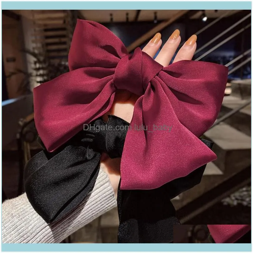 Hair Clips & Barrettes Fashion Big Bow Hairpin Barrette Pink Clip Rope Women Girls BB Hairgrip Korean Oversize Floral Accessories