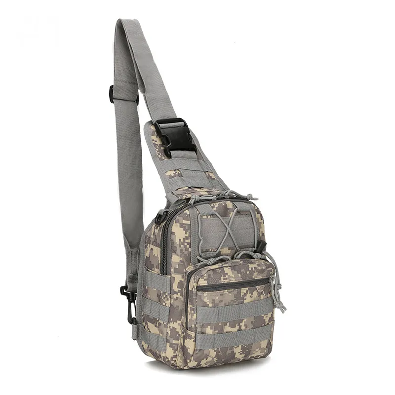 Sac de poitrine de Camouflage pour hommes, sacs à bandoulière simples de sport, Oxford armée militaire randonnée en plein air pêche sacs à bandoulière tactiques