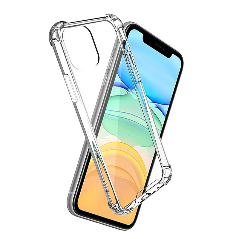 투명한 Shockproof TPU 아크릴 하이브리드 갑옷 하드 케이스 ClearFor iPhone 13 12 11 Pro X XS Max 8 7 Plus Samsung S20 S21 Note 20 울트라 럭셔리 보호 커버