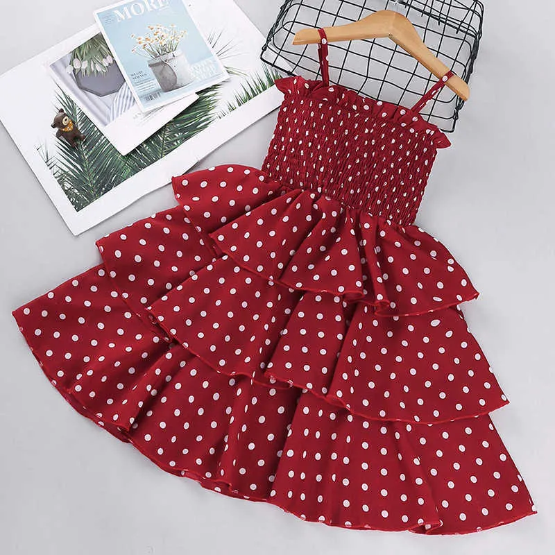 2021 Summer Girls Princess Dress New European And American Children Polka Dot Clothes Girl Dresses For Party And Wedding Vestido Q0716