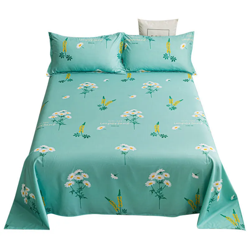 Sábana de cama Green Life, ropa de cama textil, colcha de moda con flores para el hogar, funda antipolvo para la salud (sin funda de almohada), F0119 210420