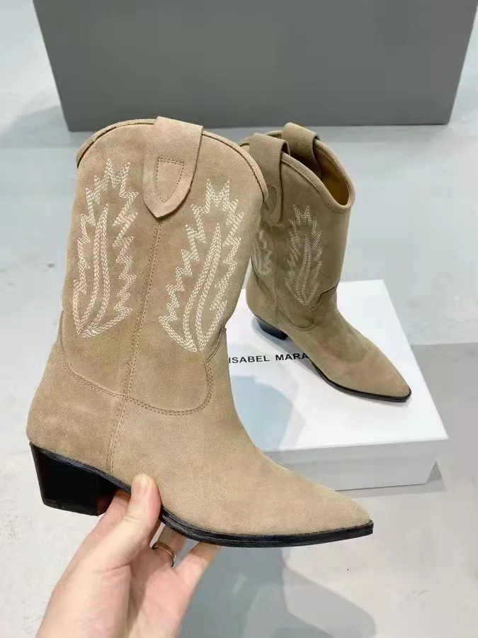 Isabel marant denzy suede cowboy boots top