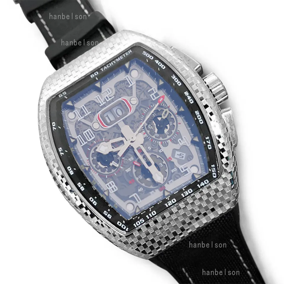 NIEUW F1 automatisch uurwerk horloges metalen kast speciaal vat ontwerp staal luxusuhr multifunctioneel herenhorloge met skelet wijzerplaat rubberen band orologio di lusso