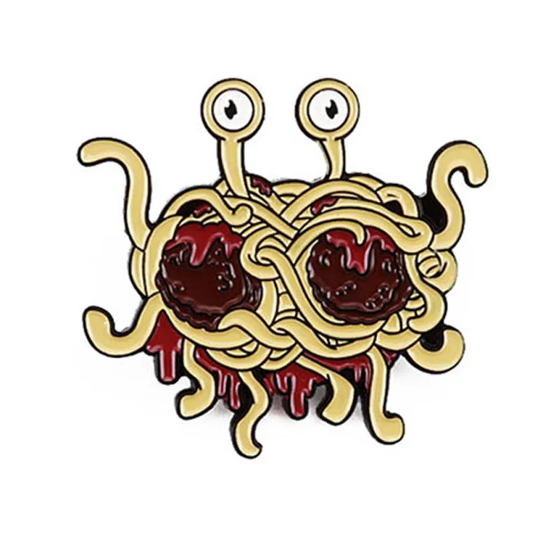Mode Flying Spaghetti Monster Emaille Pin Grappige Badge Broche Sieraden