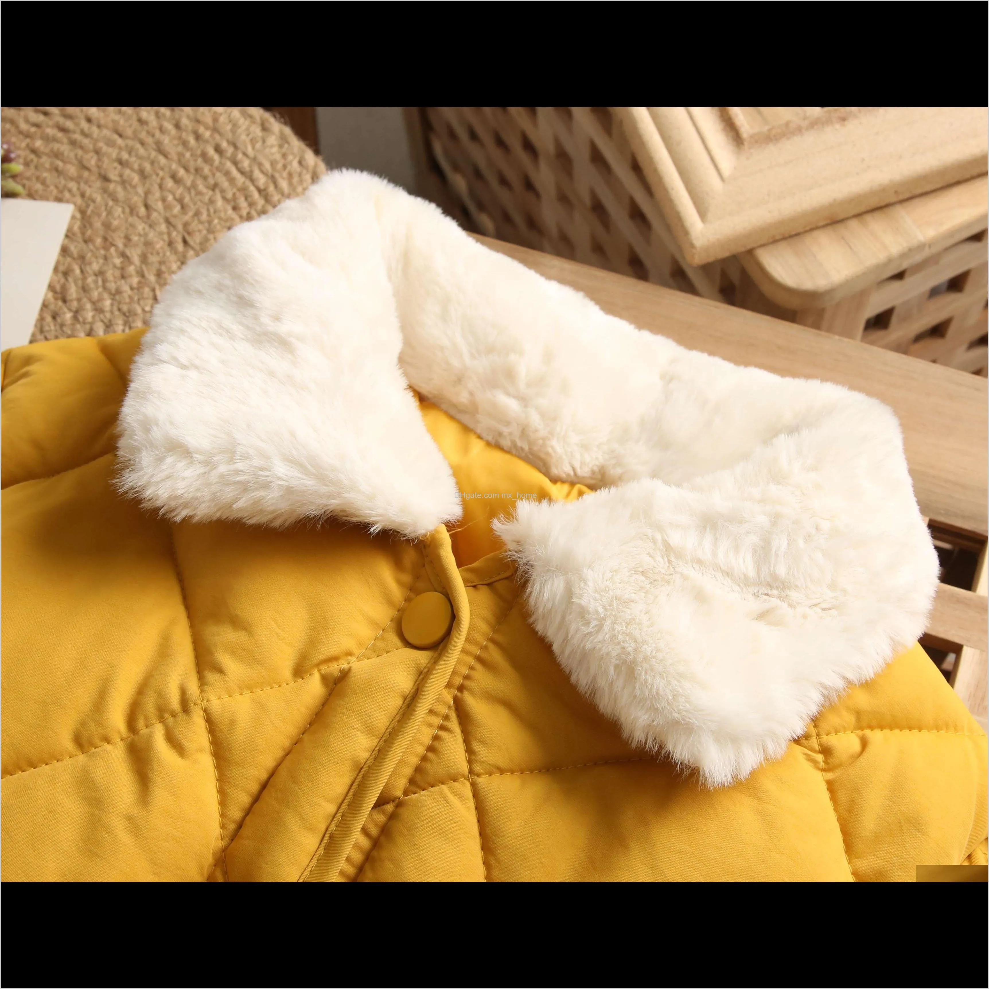 new winter children`s warm cotton jackets girls clothes kids&babys rabbit fur collar coats korean style for boys outerwears 201030
